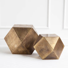 Load image into Gallery viewer, Exagoni 26&quot; x 18.5&quot; Hexagonal Brass Plated Hexagonal End/Side Table
