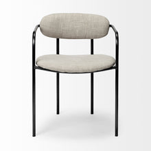Load image into Gallery viewer, Parker I Beige Fabric Seat Gun Metal Grey Iron Frame Dining Chair
