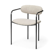 Load image into Gallery viewer, Parker I Beige Fabric Seat Gun Metal Grey Iron Frame Dining Chair
