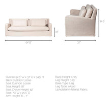 Load image into Gallery viewer, Denly II 92.5&quot; Beige Slipcover Three Seater Sofa
