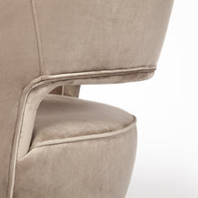 Load image into Gallery viewer, Giles Taupe Velvet W/ Gold Metal Base Accent Chair
