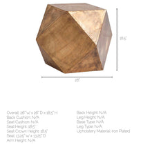 Load image into Gallery viewer, Exagoni 26&quot; x 18.5&quot; Hexagonal Brass Plated Hexagonal End/Side Table

