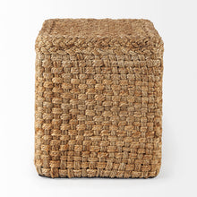 Load image into Gallery viewer, Allium 16.5L x 16.5W x 17.7H Brown Wool Square Jute Pouff
